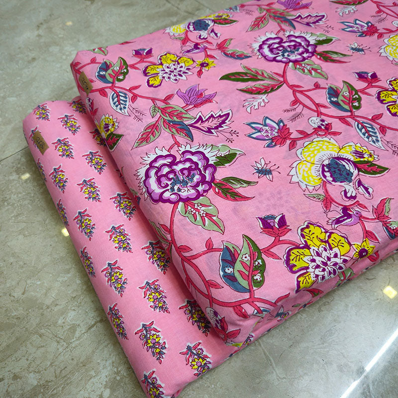 Cotton Top and Bottom Set Two Piece Cotton Suit Set Bagru Art