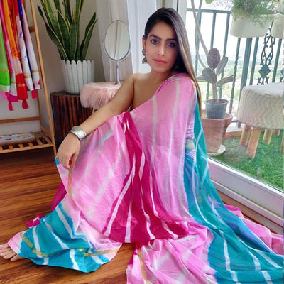 Leheriya Chiffon Saree