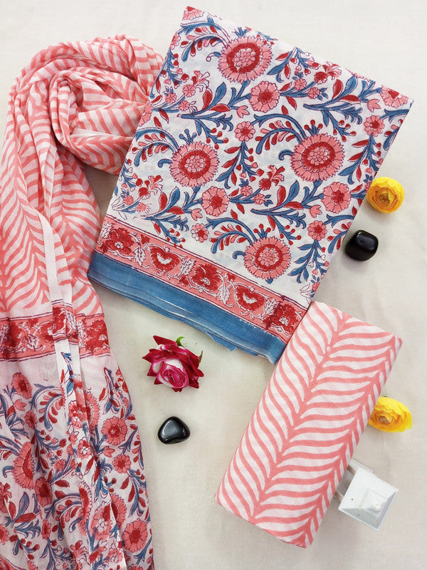 Cotton Suit Set with Cotton Dupatta ( CT0622 )