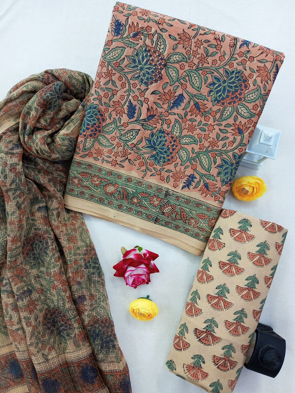 Cotton Suit Set with Kota Doria Dupatta ( CK8201 )