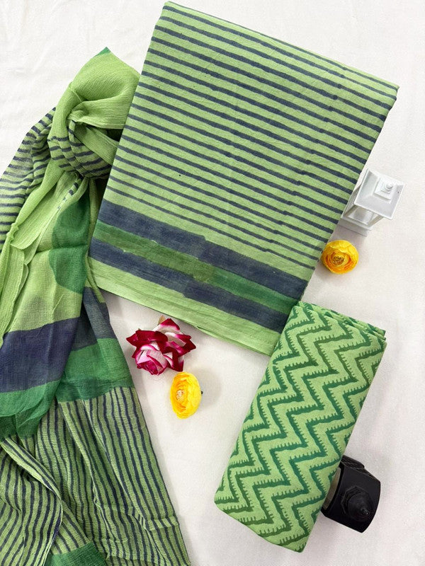 Cotton Suit Set with Chiffon Dupatta ( CH1271 )