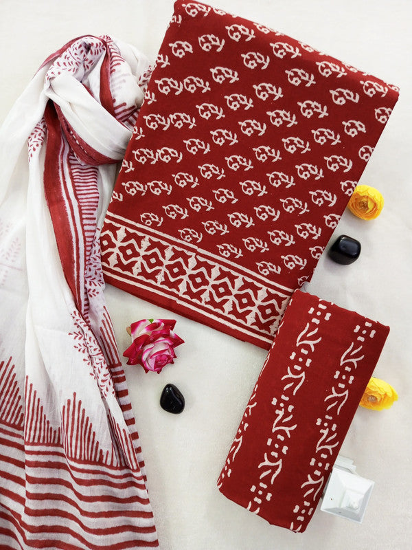 Cotton Suit Set with Cotton Dupatta ( CT0629 )