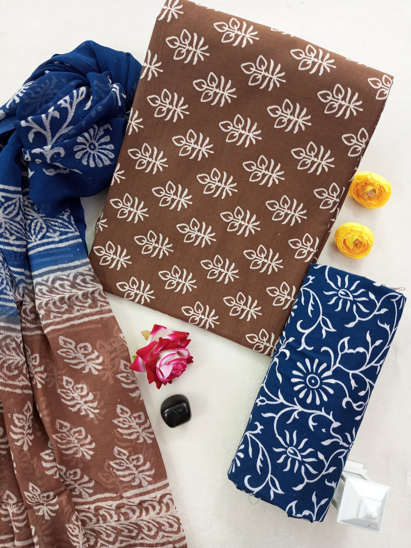 Cotton Suit Set with Chiffon Dupatta ( CH1310 )