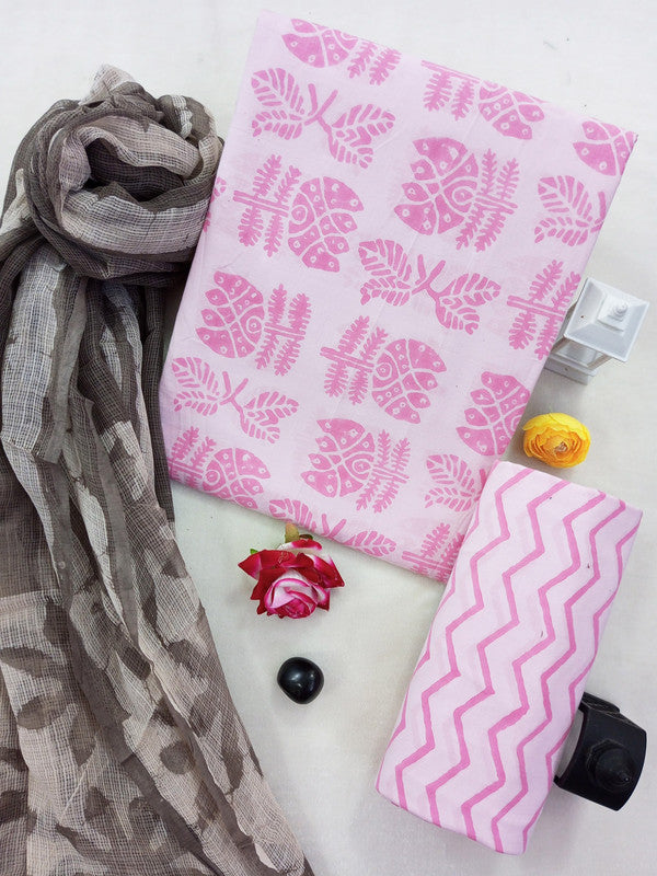 Cotton Suit Set with Kota Doria Dupatta ( CK8114 )