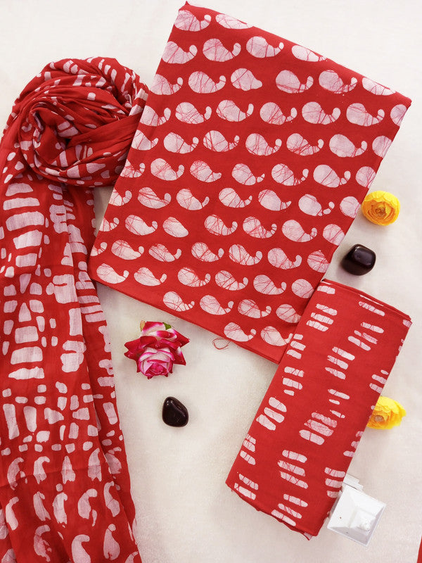 Cotton Suit Set with Cotton Dupatta ( CT0640 )