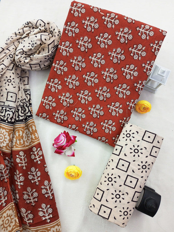Cotton Suit Set with Cotton Dupatta ( CT0593 )
