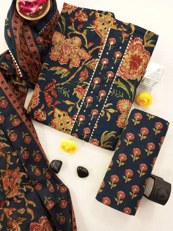 Gota Patti Cotton Suit Set with Cotton Dupatta ( GT2846 )