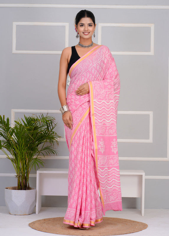 Premium Cotton Saree with Zari Border ( CS0209 )