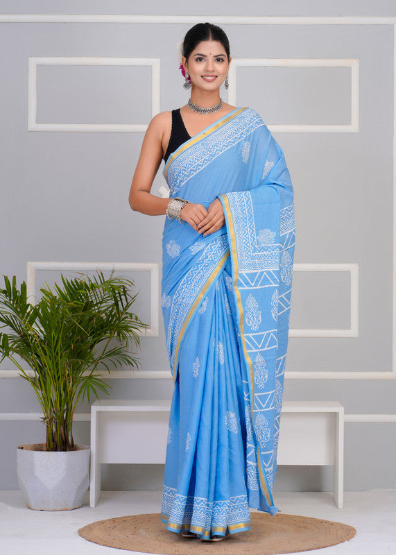 Premium Cotton Saree with Zari Border ( CS0210 )