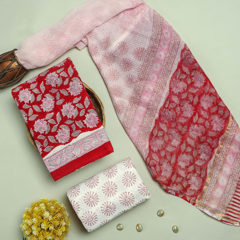 Cotton Suit Set with Kota Doria Dupatta ( CK8281 )