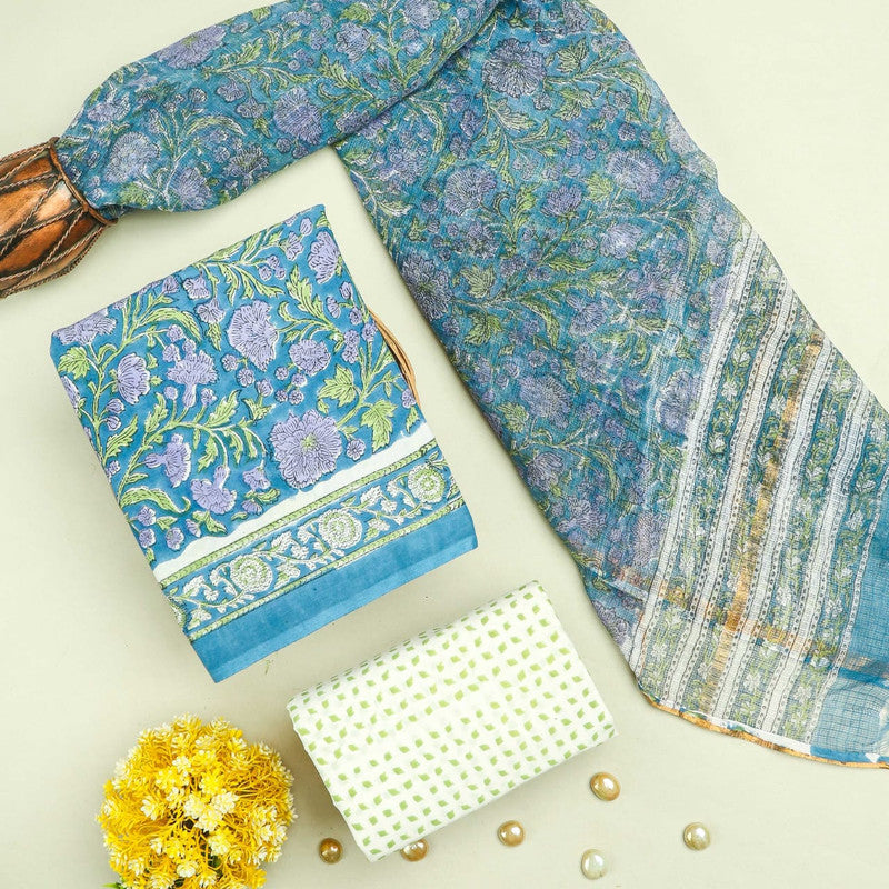 Cotton Suit Set with Kota Doria Dupatta ( CK10305 )