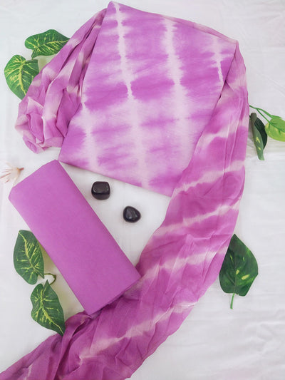 Cotton Suit Set with Chiffon Dupatta ( CH31006 )