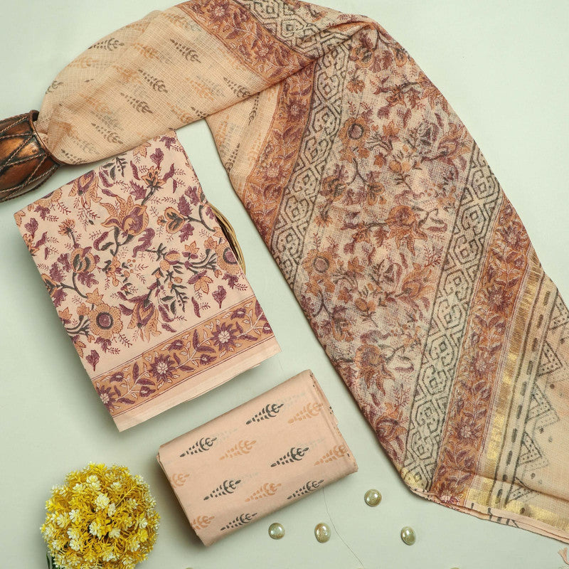 Cotton Suit Set with Kota Doria Dupatta ( CK8282 )