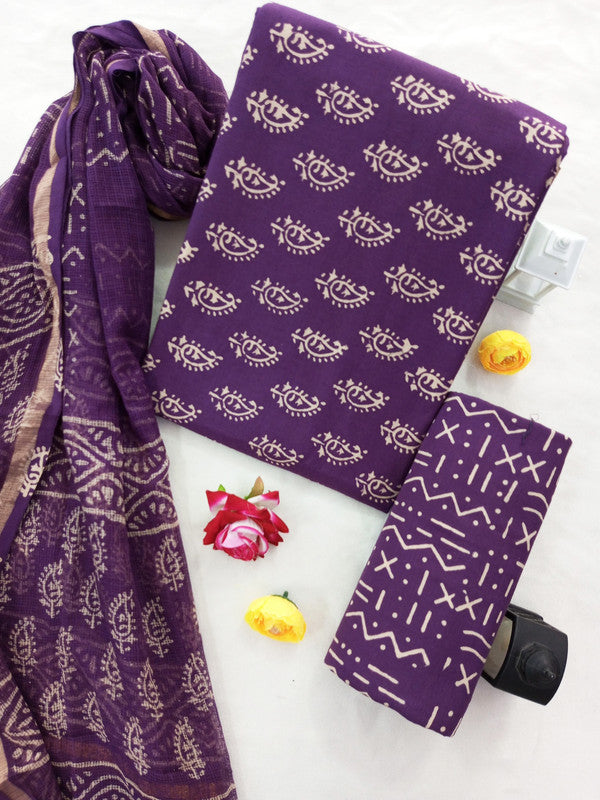 Cotton Suit Set with Kota Doria Dupatta ( CK7956 )
