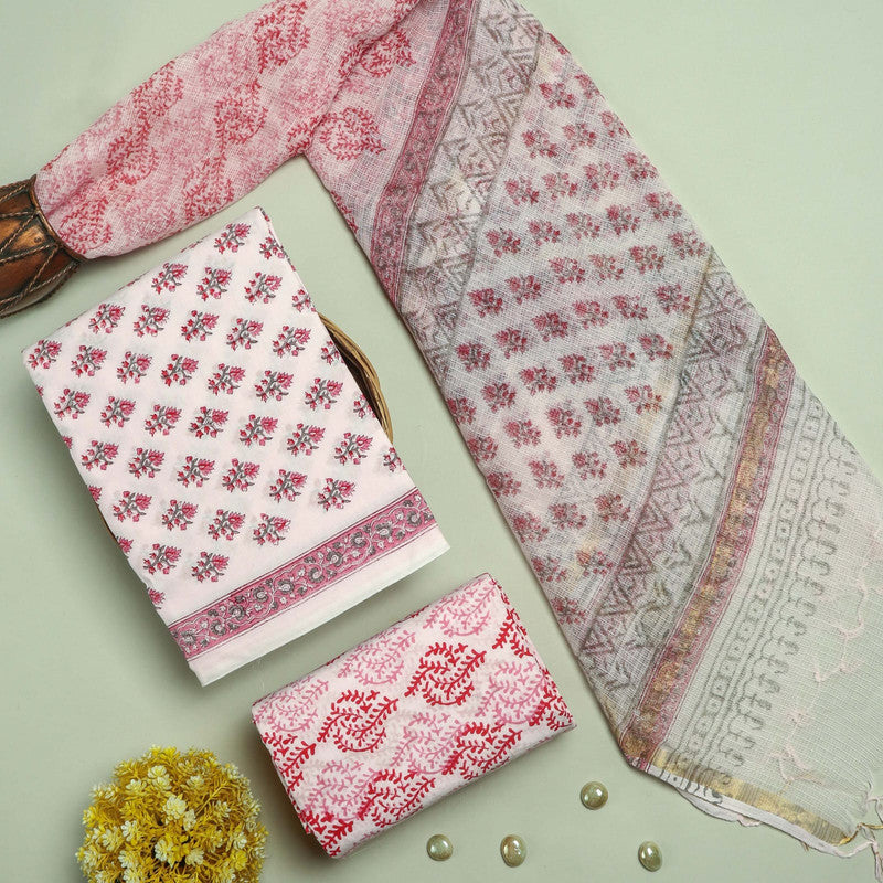 Cotton Suit Set with Kota Doria Dupatta ( CK8283 )