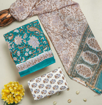 Cotton Suit Set with Kota Doria Dupatta ( CK01109 )
