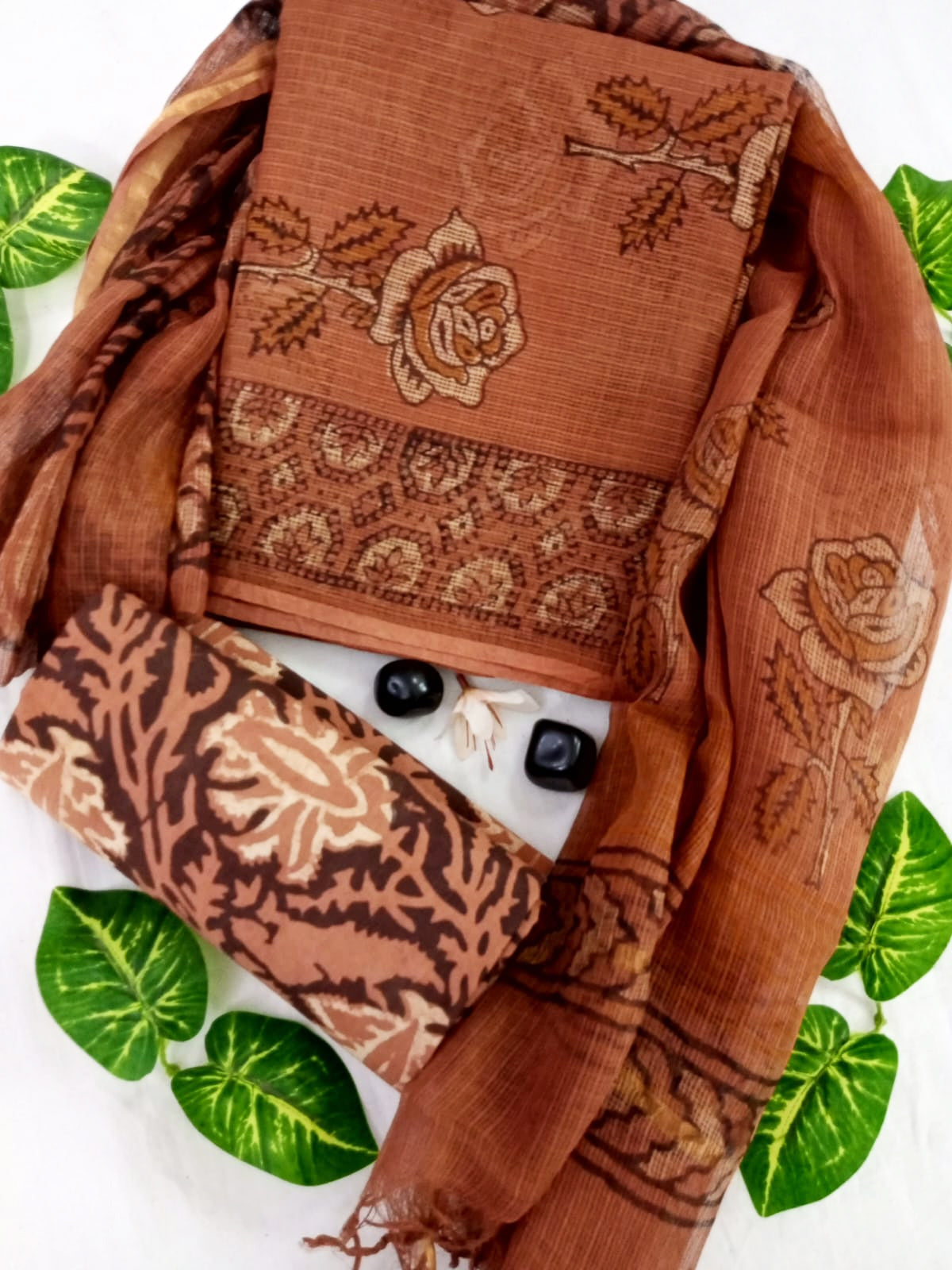 Traditional Block Print Kota Doria Suit Set ( KD5508 )