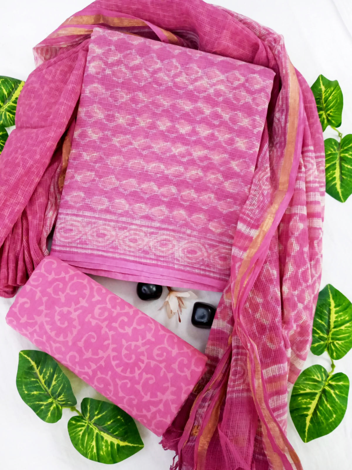 Traditional Block Print Kota Doria Suit Set ( KD5509 )