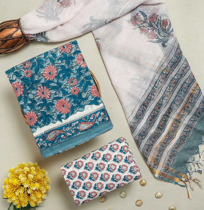Cotton Suit Set with Kota Doria Dupatta ( CK01111 )