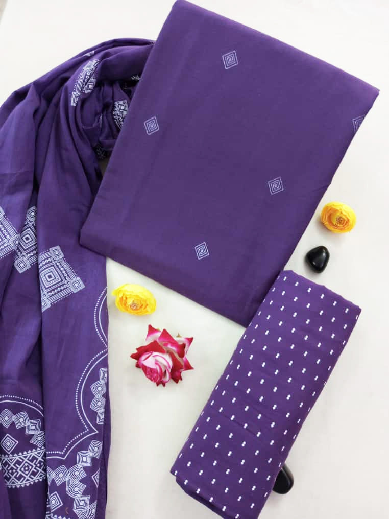 Cotton Suit Set with Cotton Dupatta ( CT10703)
