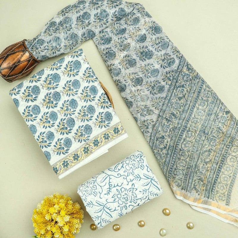 Cotton Suit Set with Kota Doria Dupatta ( CK10301 )