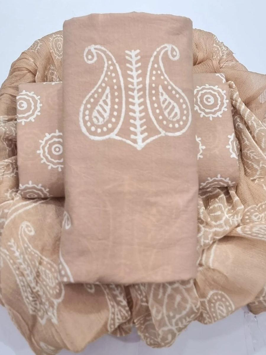 Cotton Suit Set with Chiffon Dupatta ( BTSJ 1204 )
