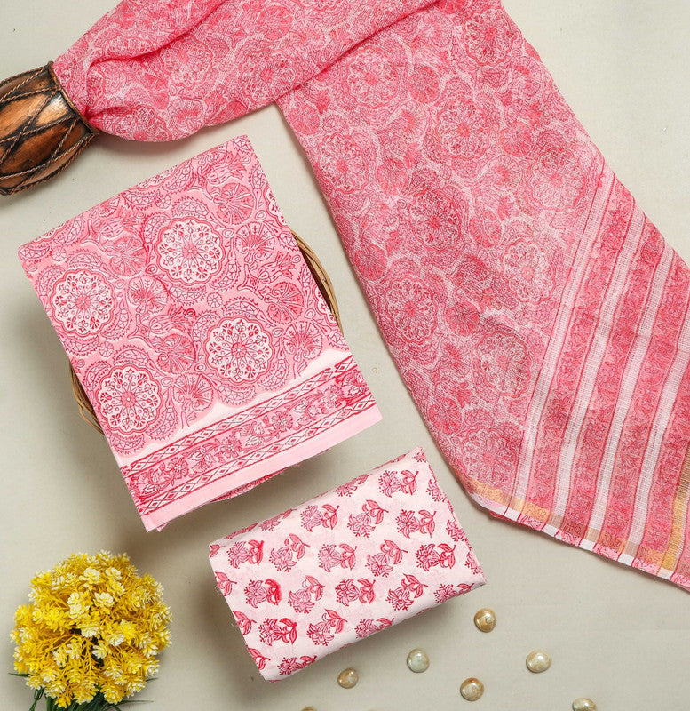 Cotton Suit Set with Kota Doria Dupatta ( CK01114 )