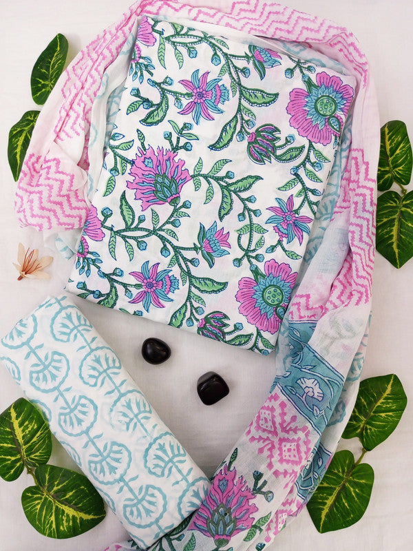 Cotton Suit Set with Cotton Dupatta ( CT23013 )