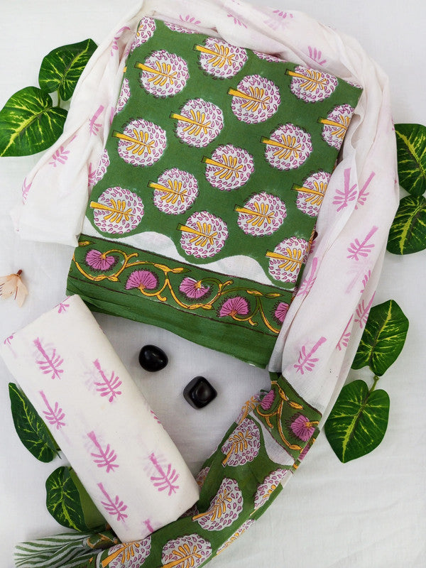 Cotton Suit Set with Cotton Dupatta ( CT23015 )