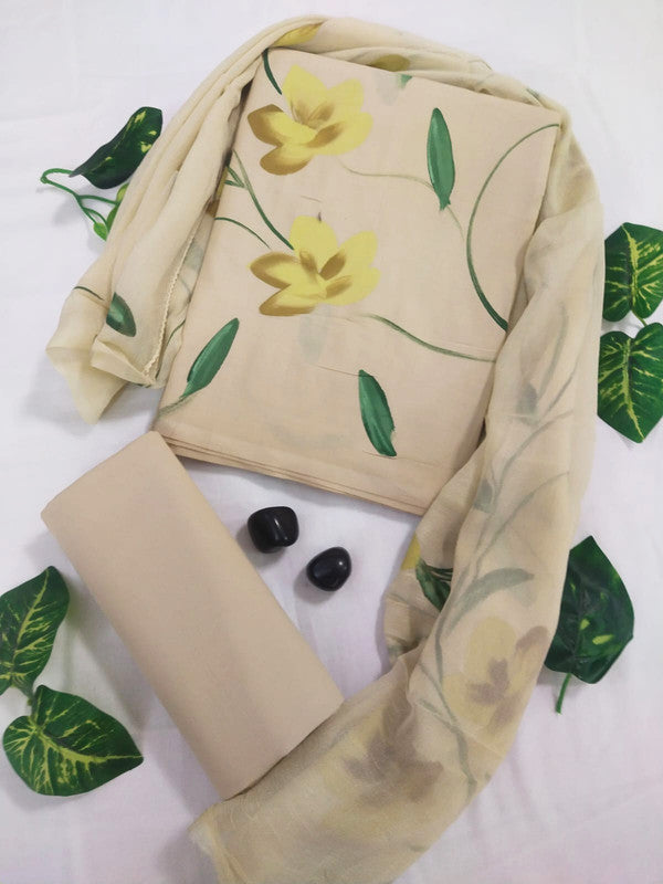 Cotton Suit Set with Chiffon Dupatta ( CH22708 )
