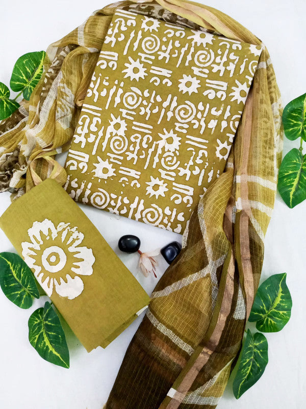 Cotton Suit Set with Kota Doria Dupatta ( CK7803 )