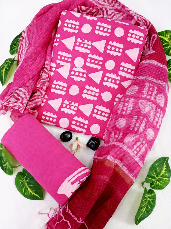 Cotton Suit Set with Kota Doria Dupatta ( CK7805 )