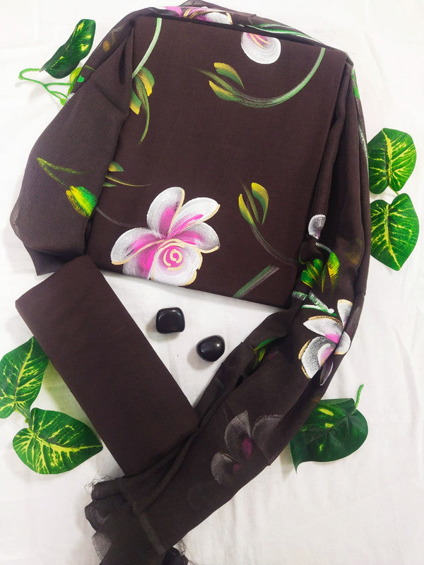 Cotton Suit Set with Chiffon Dupatta ( CH22710 )