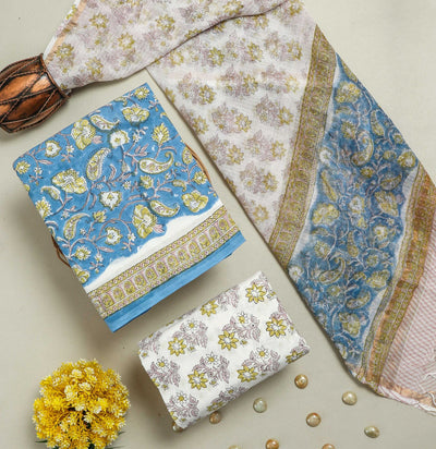 Cotton Suit Set with Kota Doria Dupatta ( CK01121 )