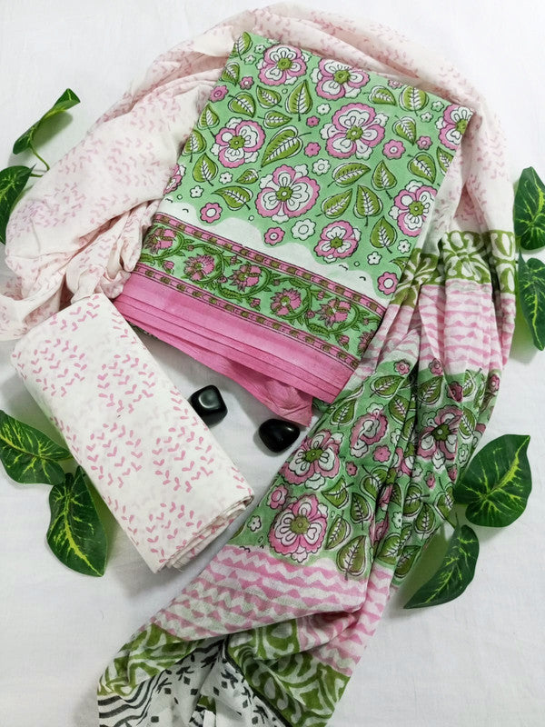 Cotton Suit Set with Cotton Dupatta ( CT23029 )