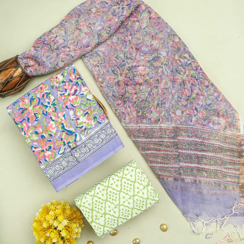 Cotton Suit Set with Kota Doria Dupatta ( CK10324 )