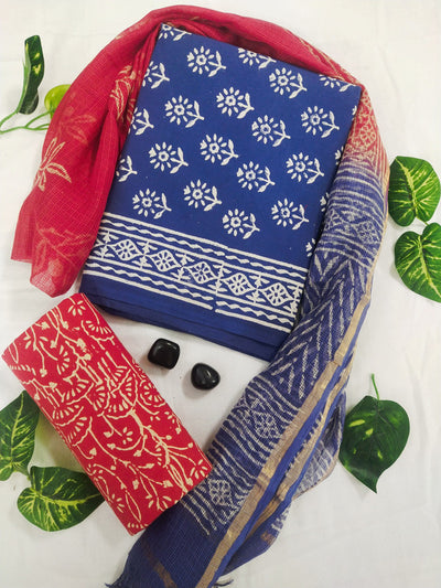 Cotton Suit Set with Kota Doria Dupatta ( CK12702 )