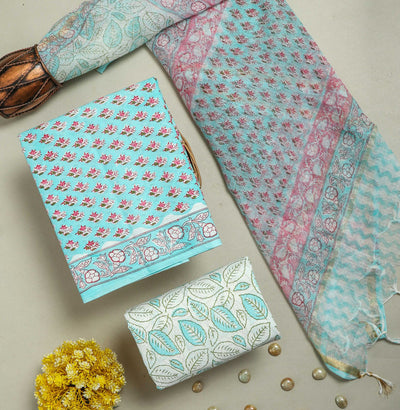 Cotton Suit Set with Kota Doria Dupatta ( CK01132 )