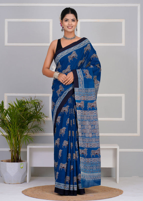 Premium Cotton Saree with Blouse Piece ( CS0203 )