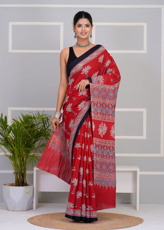 Premium Cotton Saree with Blouse Piece ( CS0204 )