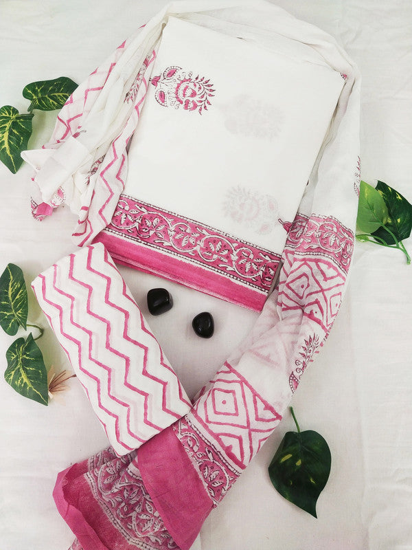 Cotton Suit Set with Cotton Dupatta ( CT22708 )
