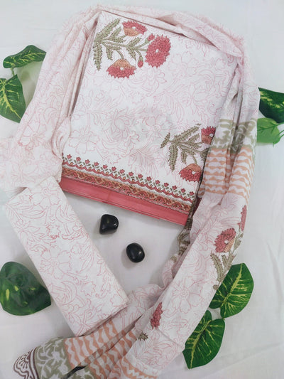 Cotton Suit Set with Cotton Dupatta ( CT22713 )