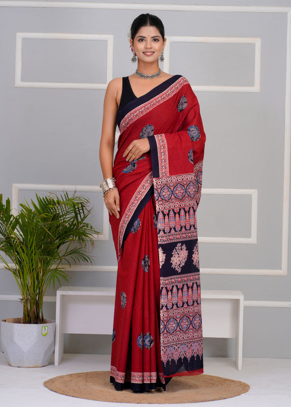 Premium Cotton Saree with Blouse Piece ( CS0205 )