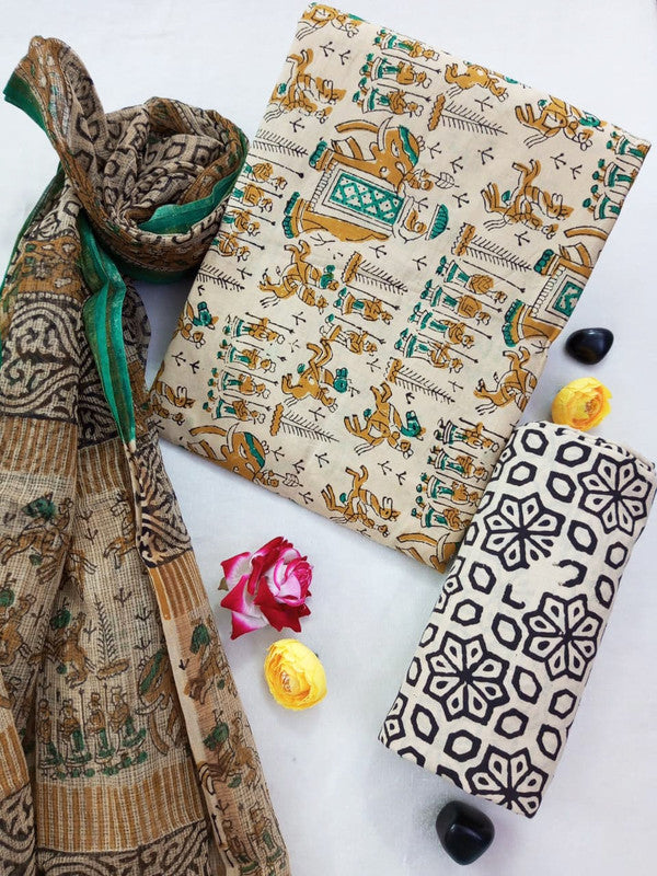 Cotton Suit Set with Kota Doria Dupatta ( CK8271 )