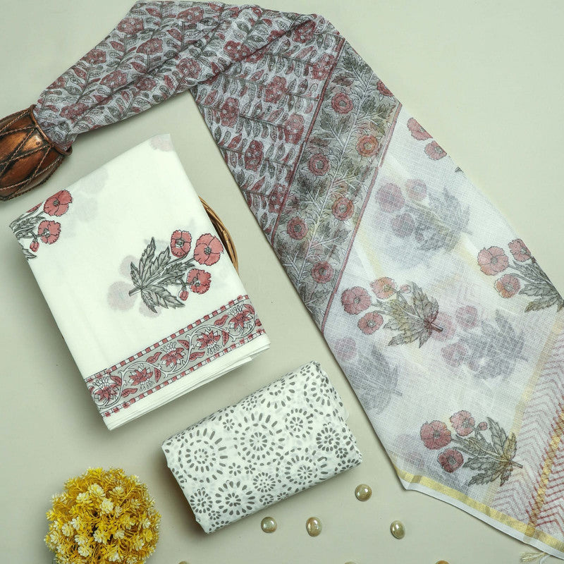 Cotton Suit Set with Kota Doria Dupatta ( CK8288 )