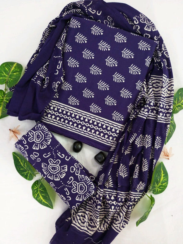 Cotton Suit Set with Cotton Dupatta ( CT23021 )