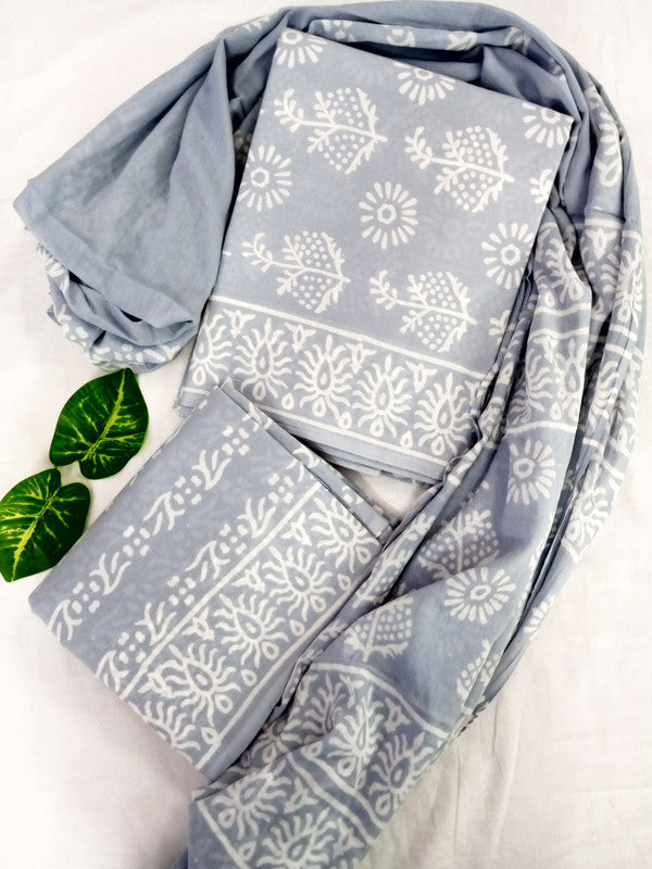 Cotton Suit Set with Cotton Dupatta ( CT18623 )