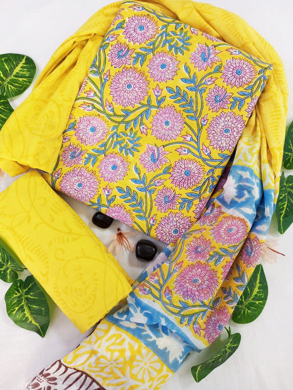 Cotton Suit Set with Cotton Dupatta ( CT23070 )