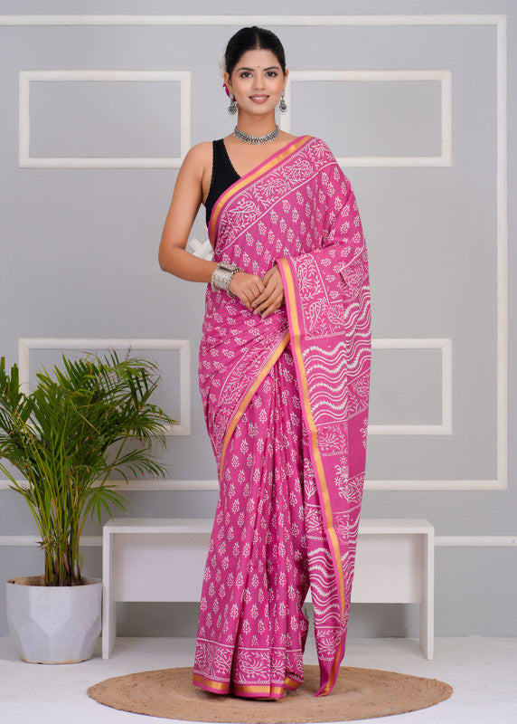 Premium Cotton Saree with Zari Border ( CS0216 )