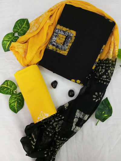 Cotton Suit Set with Chiffon Dupatta ( CH18522 )